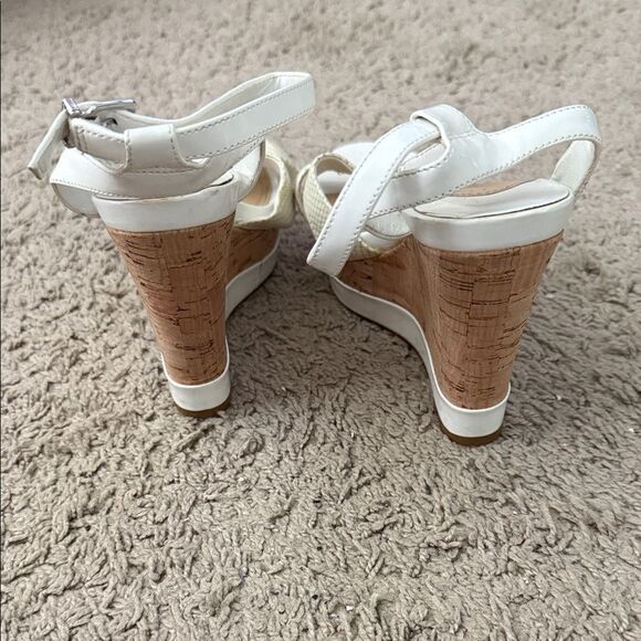 Calvin Klein Cream Wedge Sandals - Picture 4 of 6